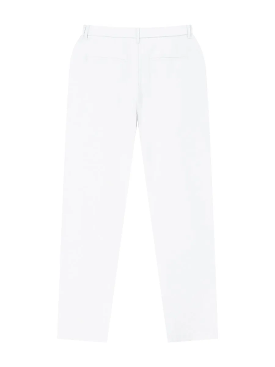 GIORDANO Women's 180° Expandable Waistband slim suit pants Albumen white