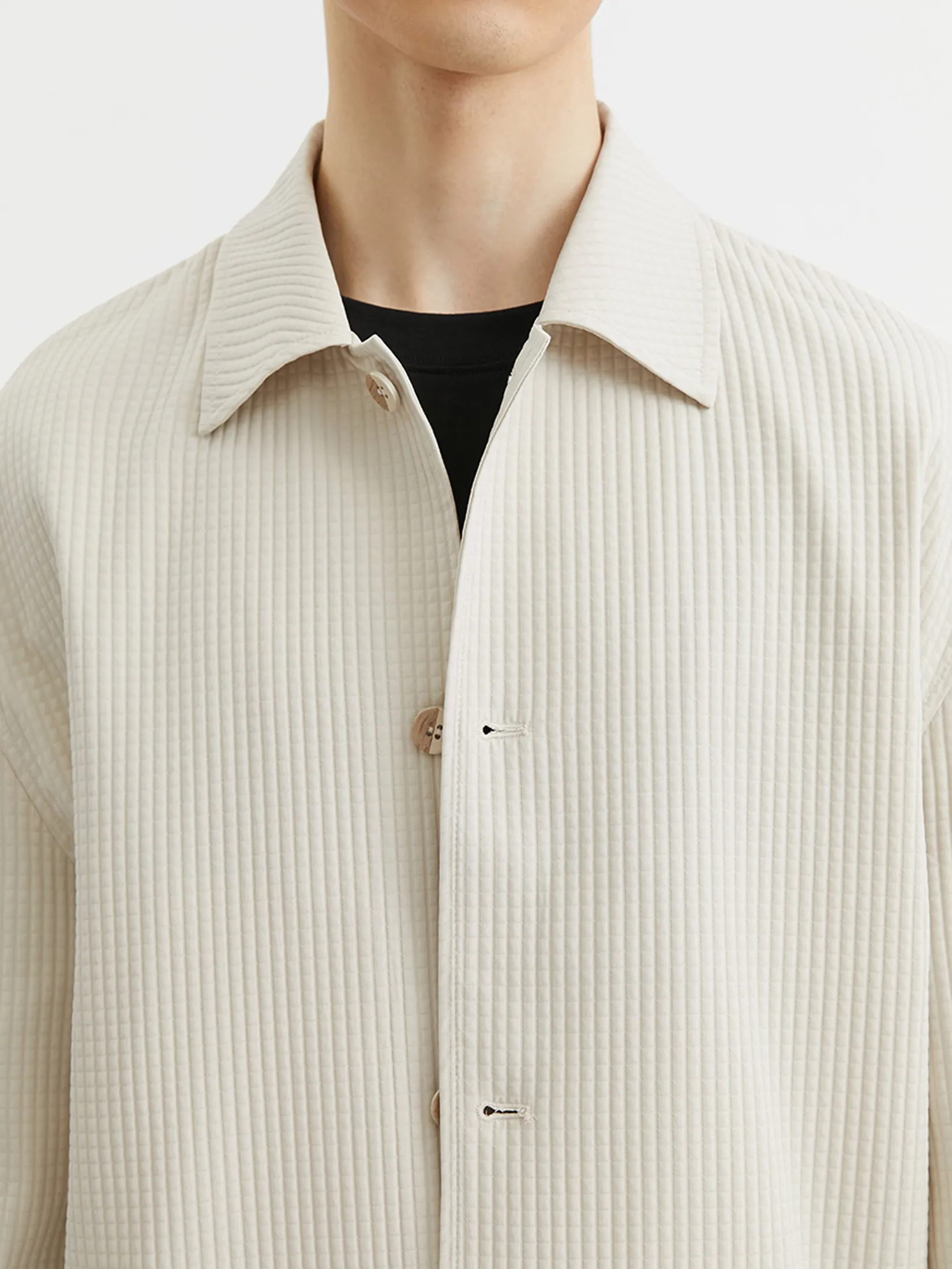 DAPPER Men Waffle Textured Jacket Cream