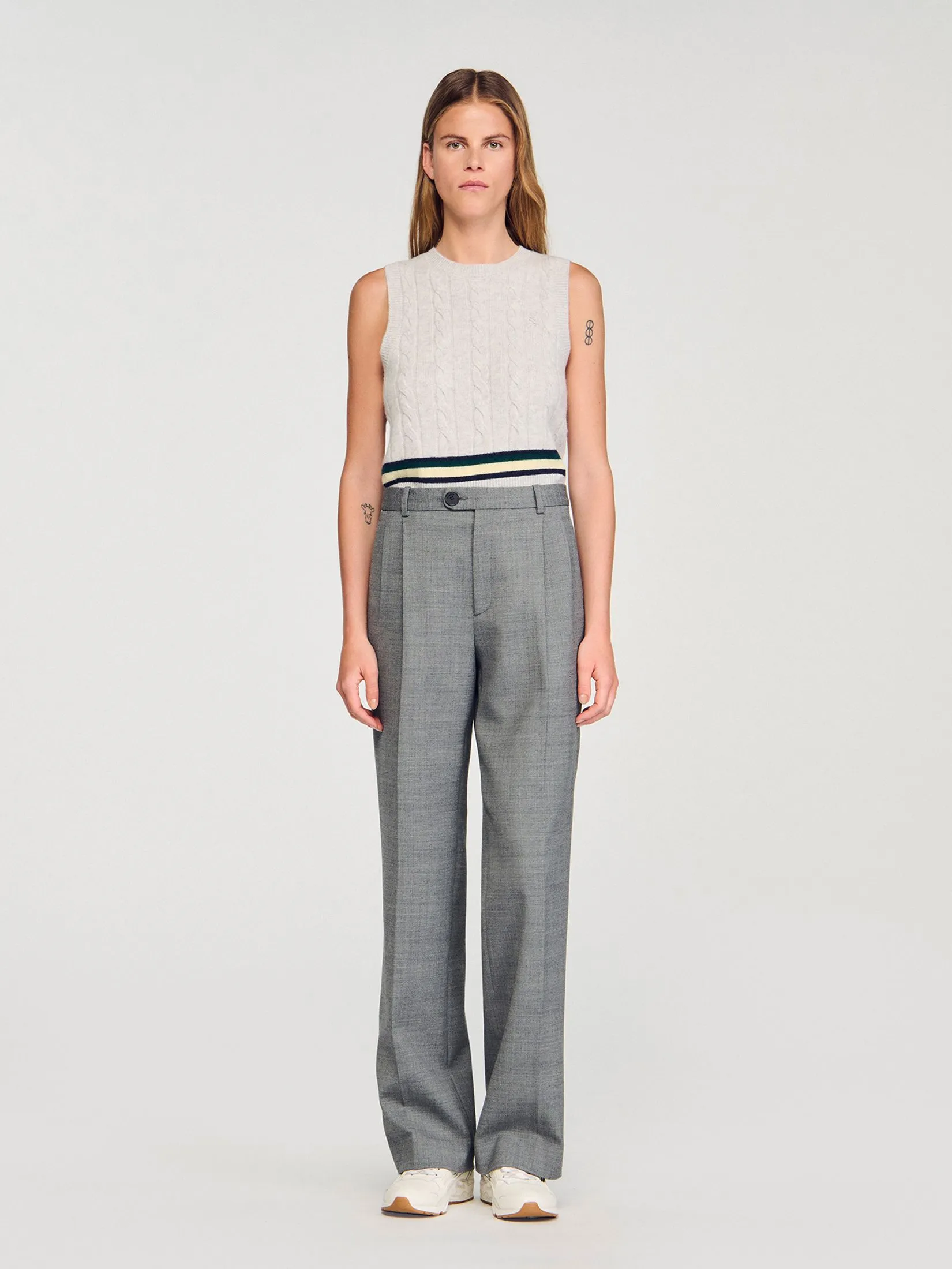 SANDRO Straight-Leg Trousers