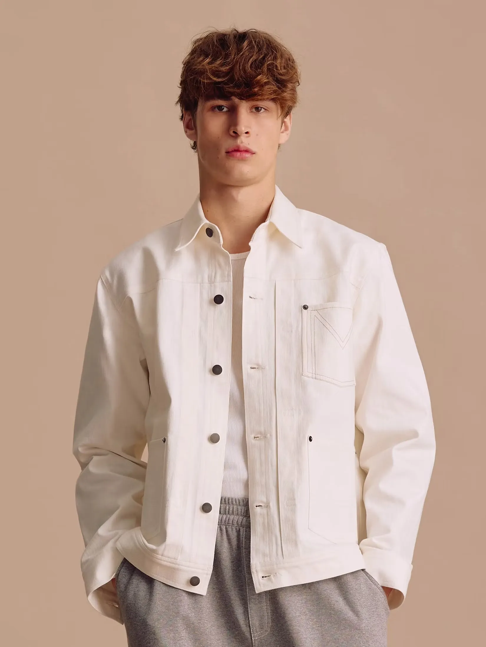 MOO [MOO 2/25] Denim Cropped Jacket White