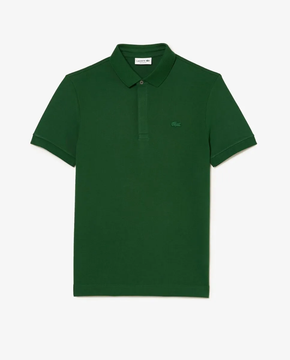 LACOSTE Regular Fit Paris Stretch Piqu  Polo Shirt Green