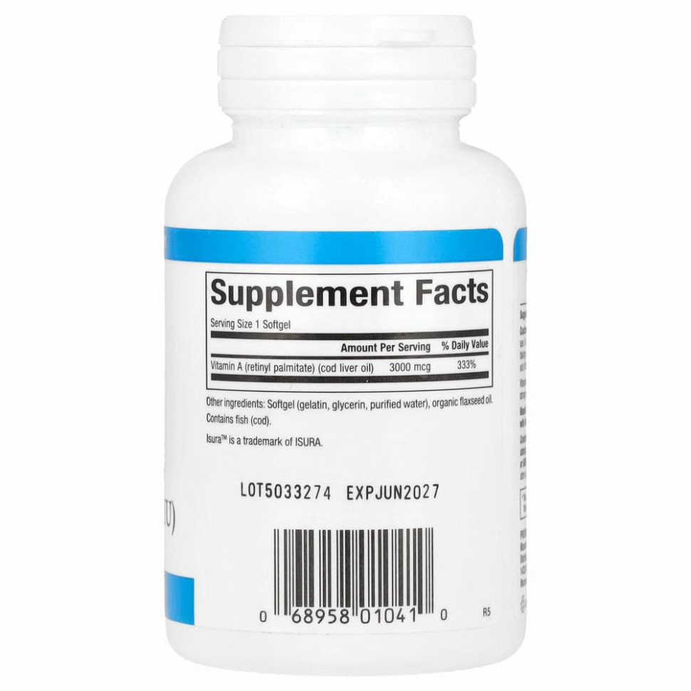 Natural Factors, витамин A, 3000 мкг (10 000 МЕ), 180 капсул