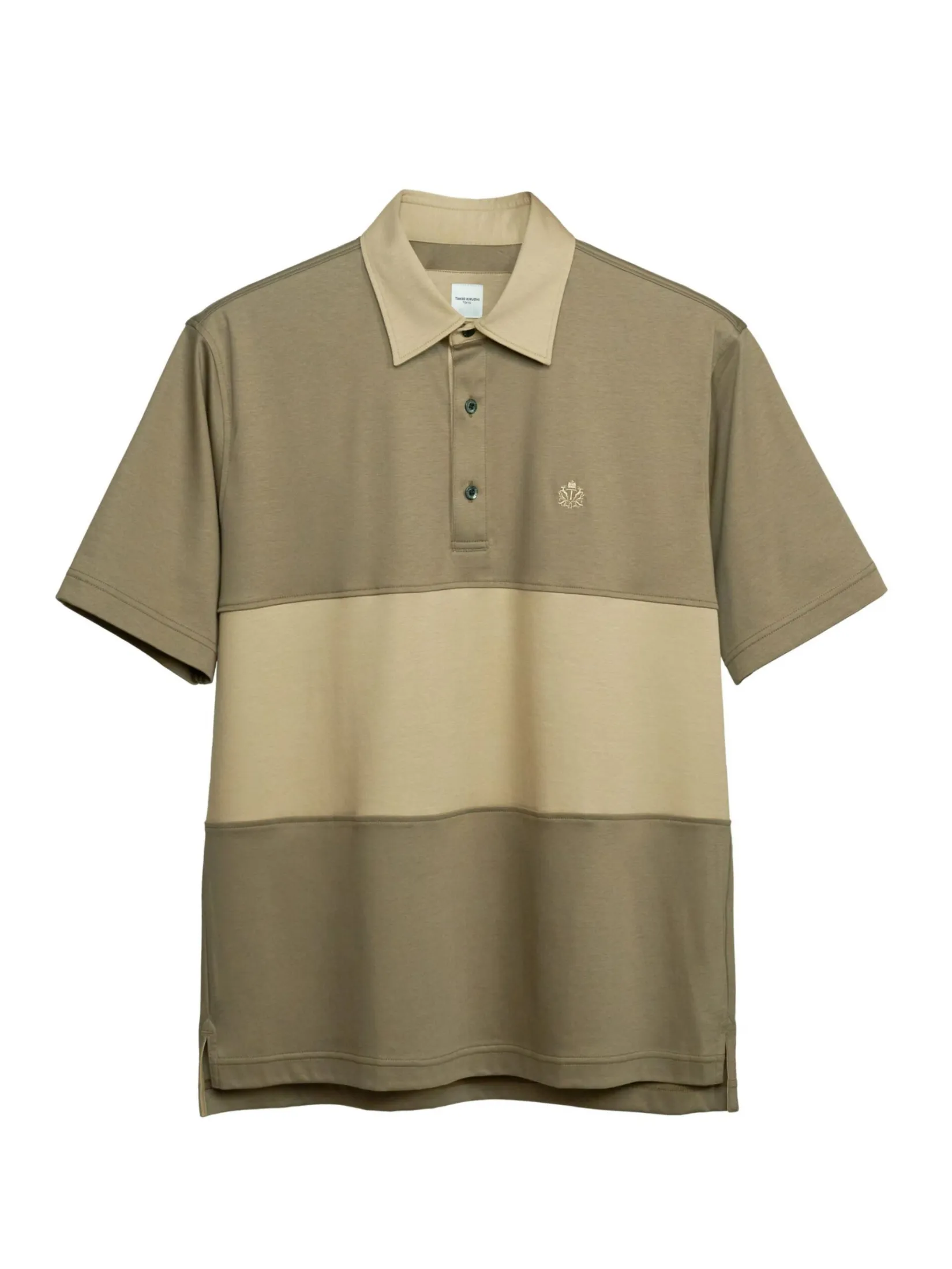 TAKEO KIKUCHI MEN GREEN SOFT ROYAL-COOL CUT&SEW POLO SHIRT