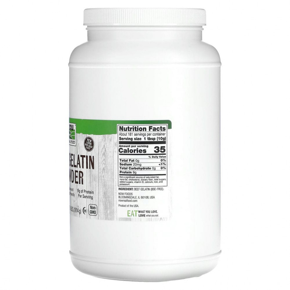 NOW Foods, Real Food, порошок из говяжьего желатина, 1814 г (4 фунта)