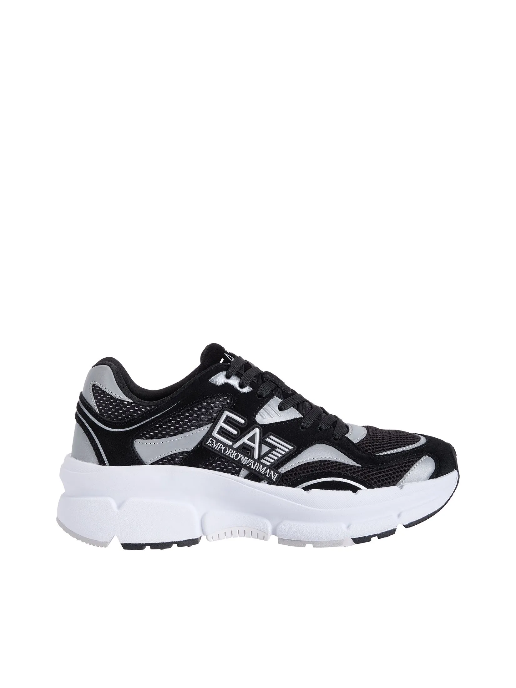 EA7 Men Sneakers SS25 Black+Silver