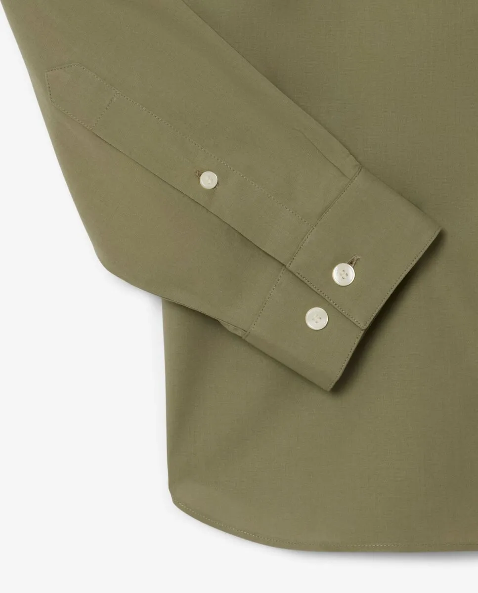 LACOSTE Slim Fit Stretch Poplin Shirt Green