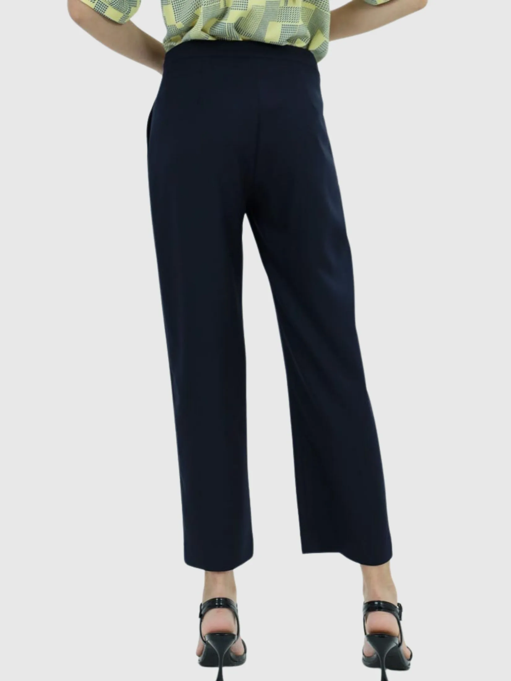 VERONIQA Women Pants Trousers Moss Crepe Navy Blue