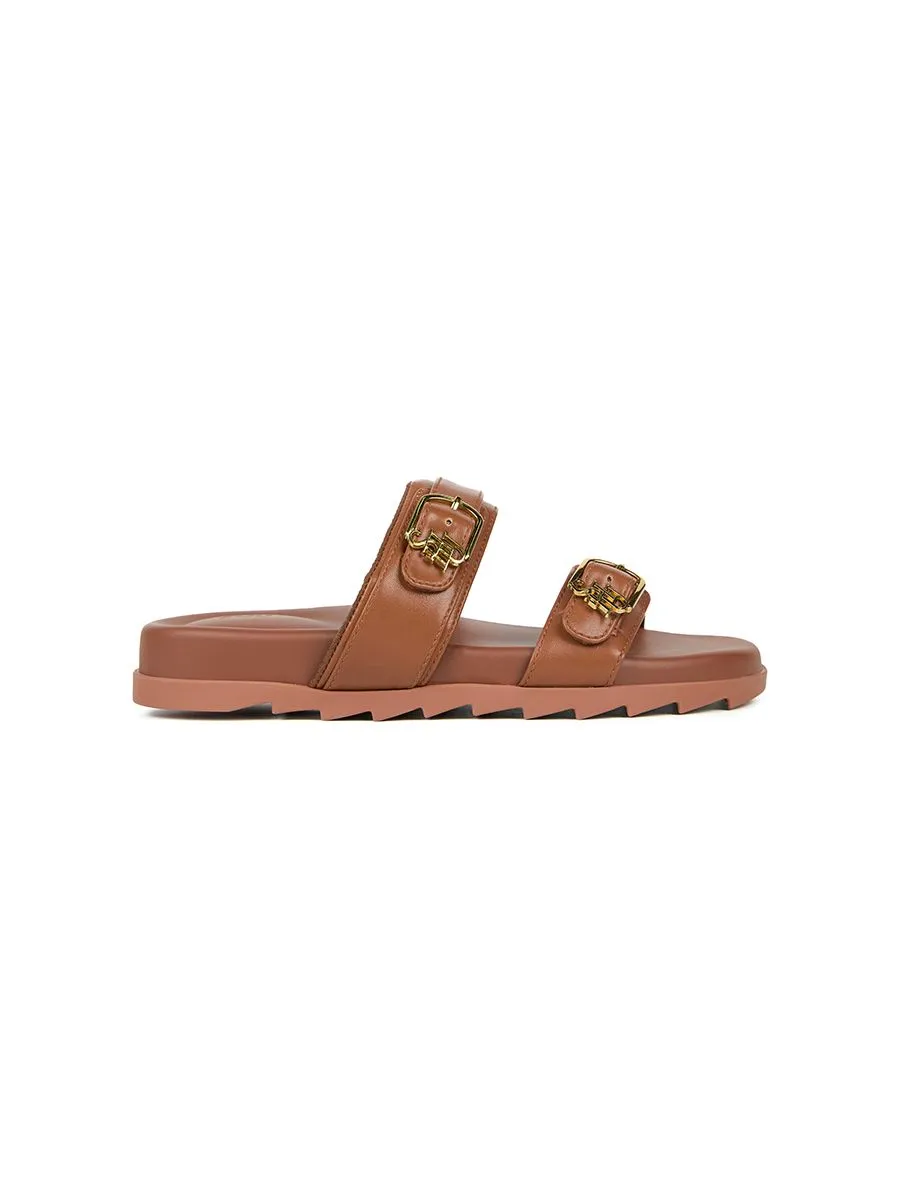 SHU WOMEN SOFASOFT SIGNET DUO-BELT SANDALS-BROWN SUGAR