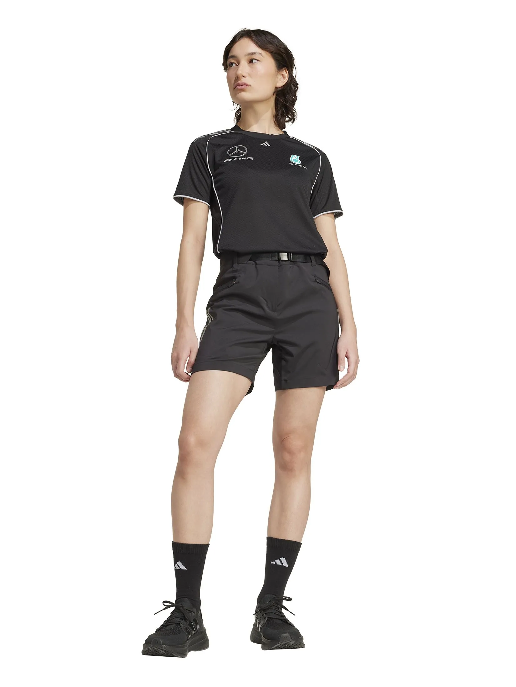 ADIDAS Women Short Mercedes - AMG Petronas Formula One Team Mechanics JX8287 Black / Reflective Silver