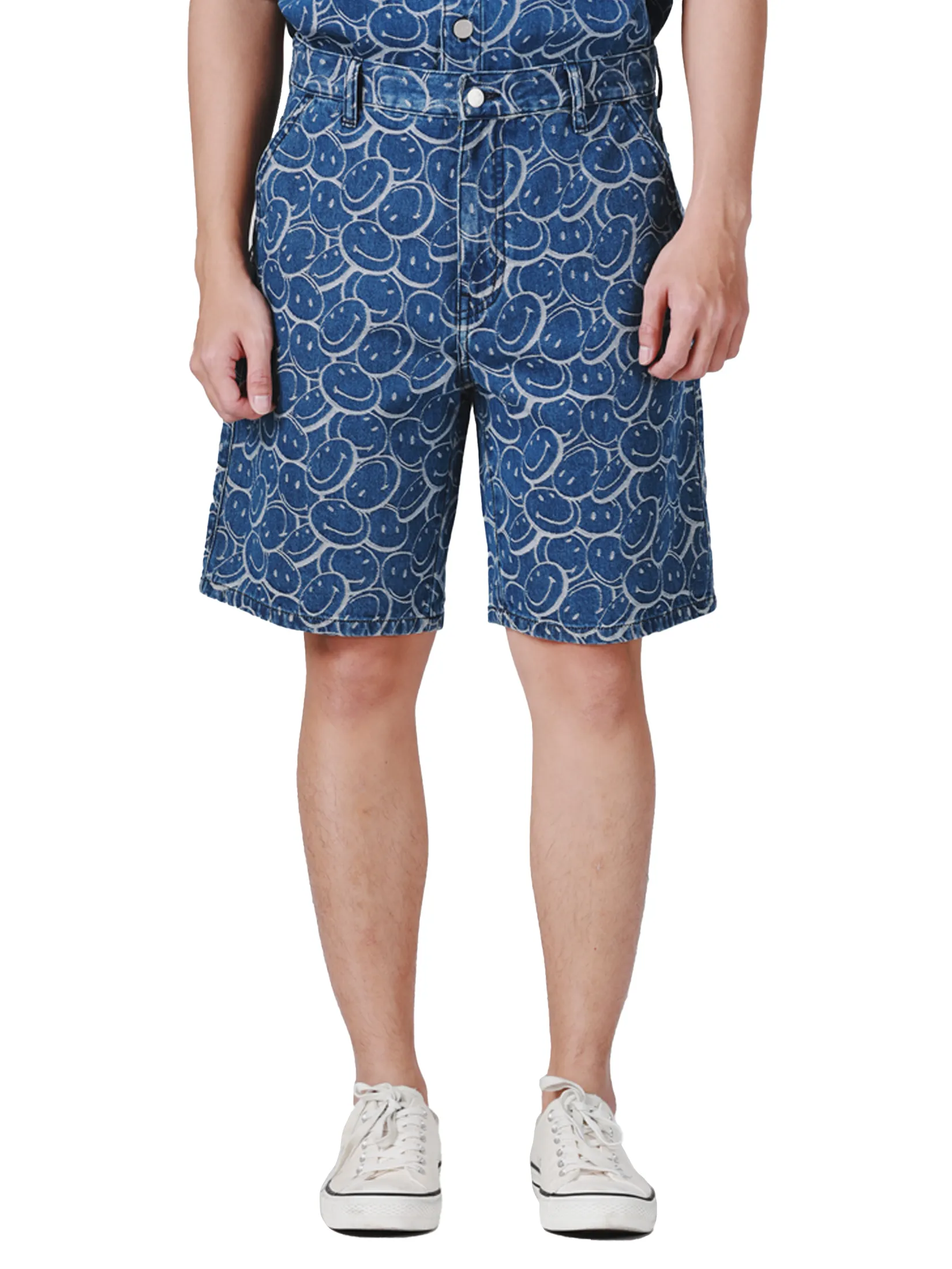 LEE Men s Denim Shorts Lee Smiley Collection Mid Indigo