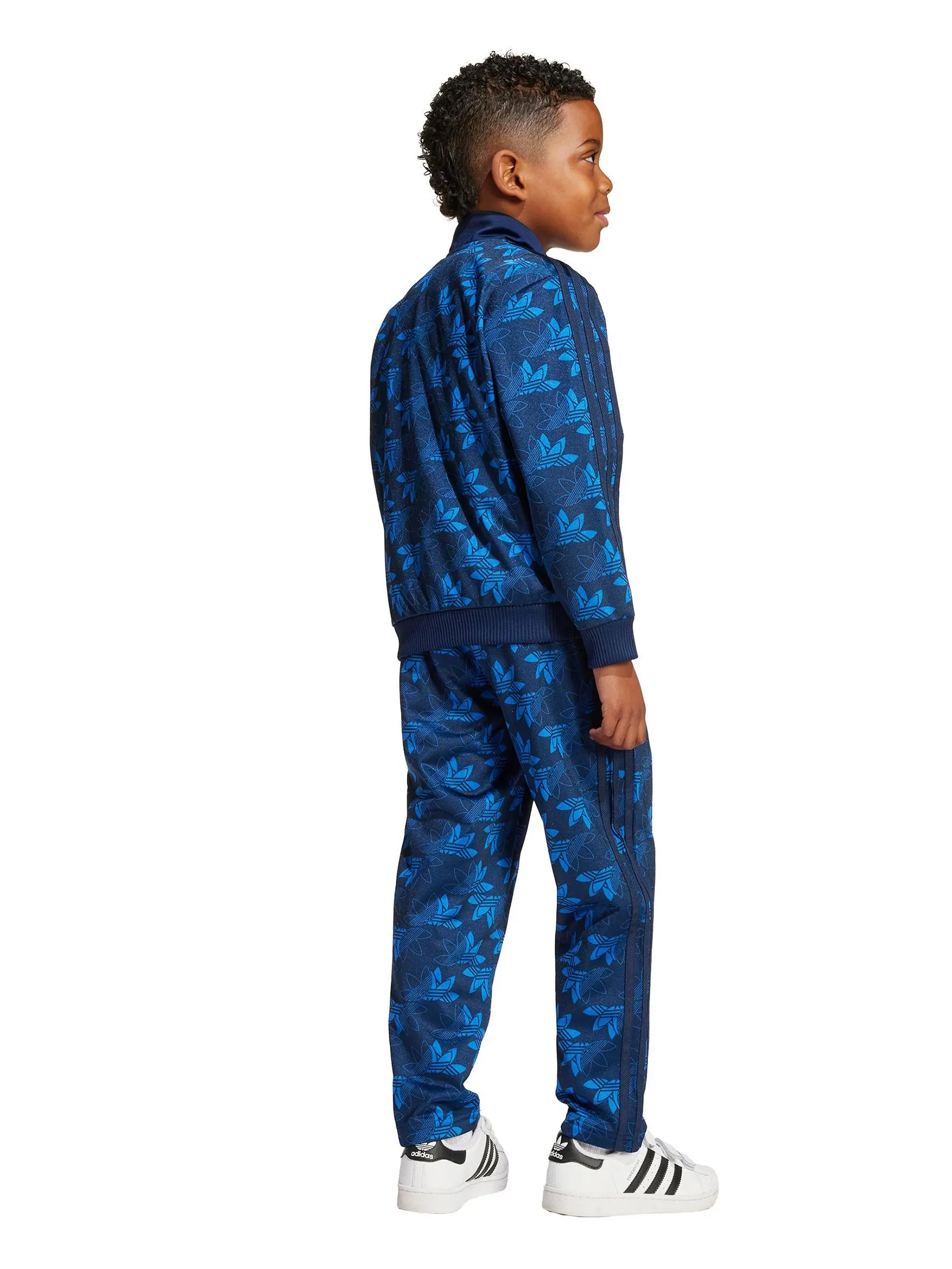ADIDAS KIDS Unisex Toddler Track Suit Firebird Monogram AOP Blue