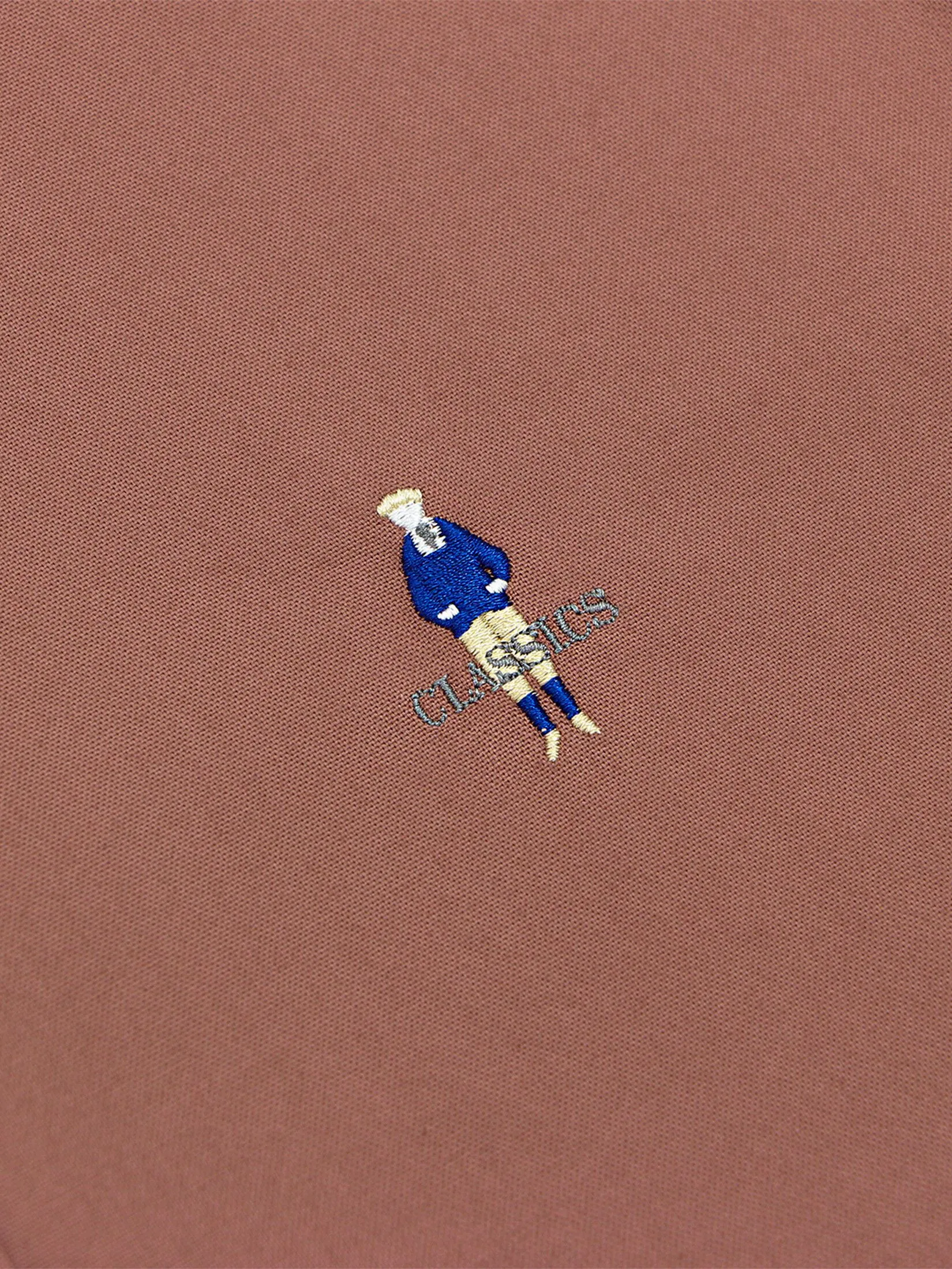 GIORDANO Men's Slim Embroidery Stretch Oxford Shirts (Classic Man) Brown