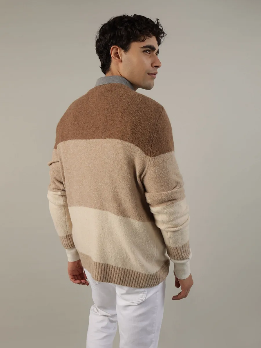 AMERICAN EAGLE MEN  JERSEY STITCH CREW 200 BROWN