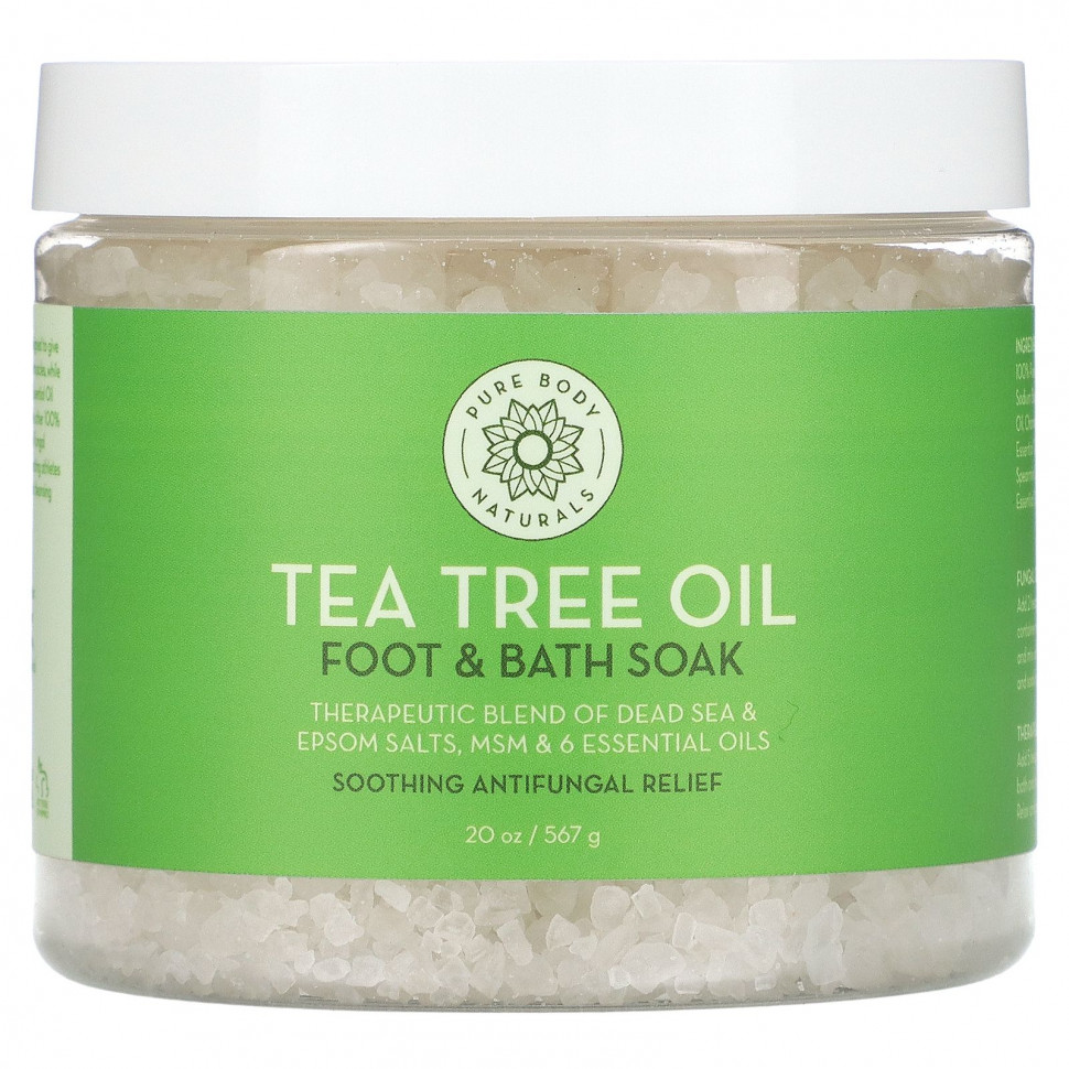 Pure Body Naturals, Масло чайного дерева для ног и ванн, 567 г (20 унций)