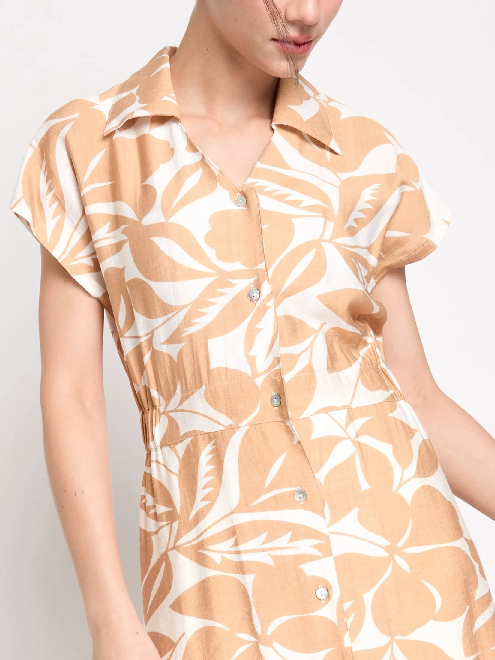 FOF Women Dress Button-Front Flare