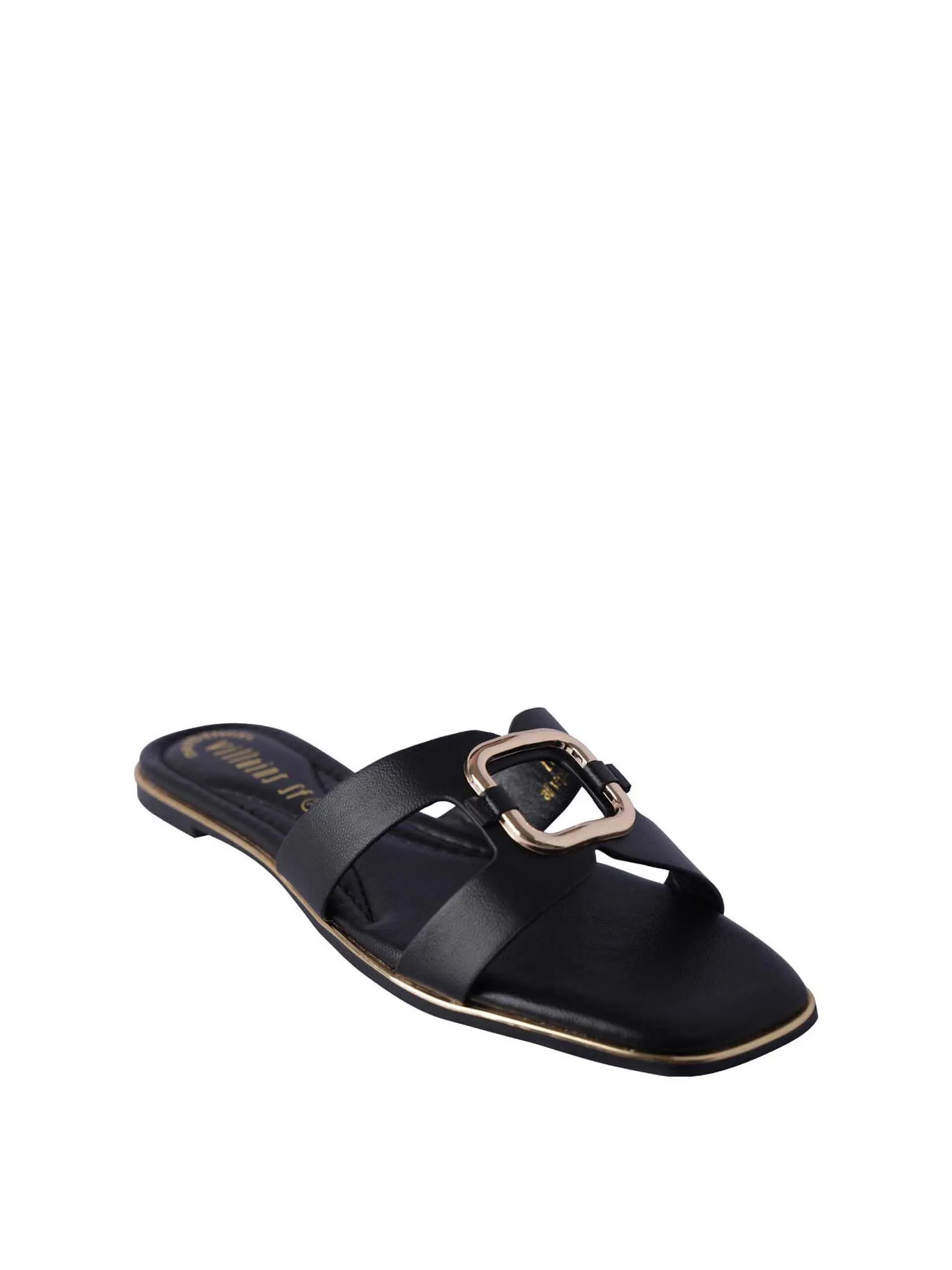 VILLAINS SF LIORA Women's Comfort Flat Sandals BLACK