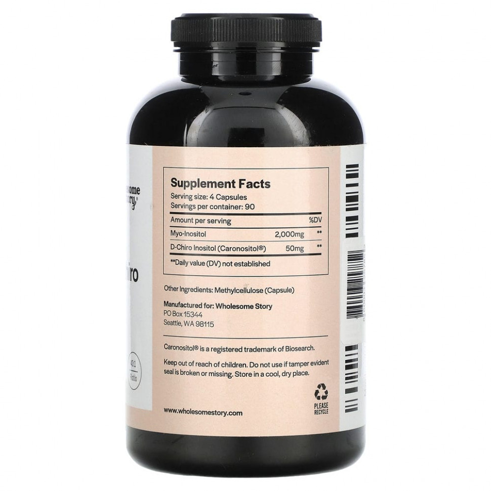 Wholesome Story, Мио и D-хиро инозитол, 360 вегетарианских капсул