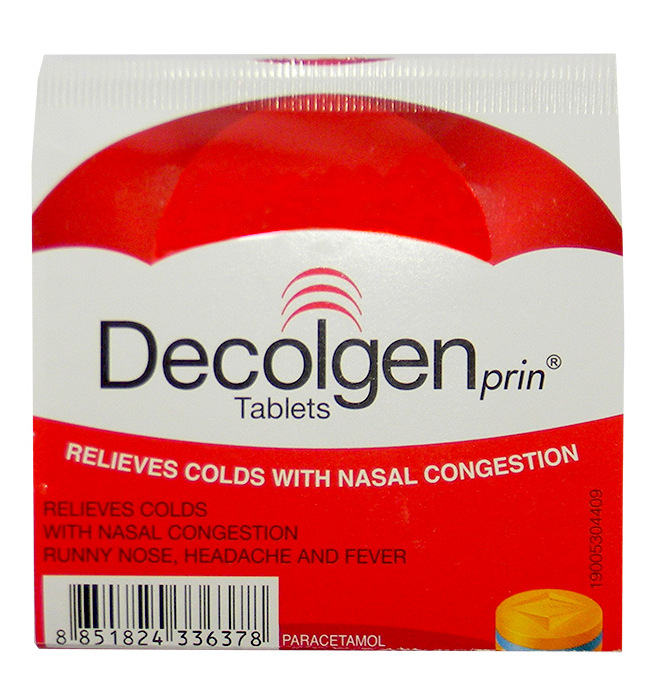 Таблетки от гриппа, простуды и насморка Decolgen 4 или 100 таблеток