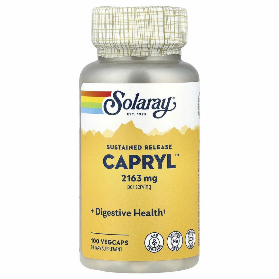 Solaray, Каприл, замедленное высвобождение, 100 растительных капсул