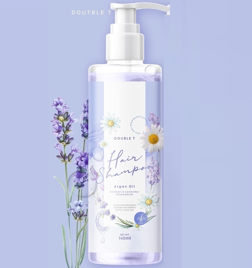 Шампунь от выпадения волос с лавандой и синим чаем Double T 140 мл