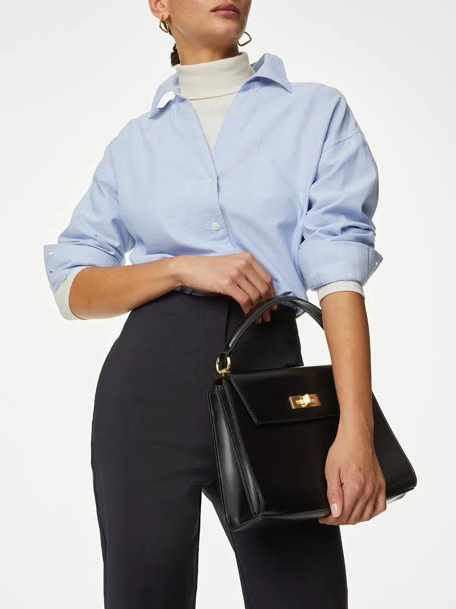 MARKS & SPENCER Women Cropped Trousers Cotton Blend Slim Fit