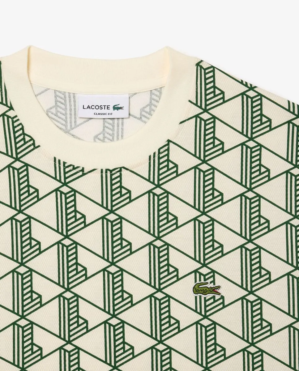 LACOSTE Monogram Cotton T-shirt White