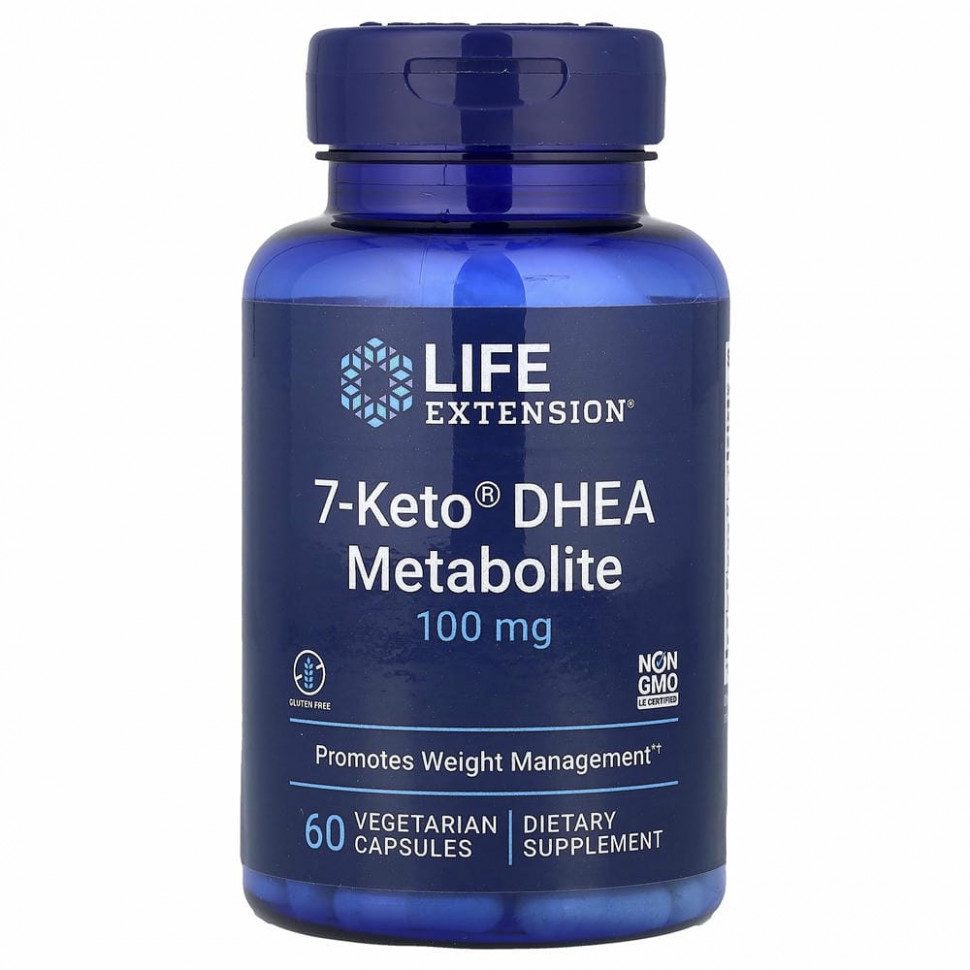 Life Extension, 7-Keto, ДГЭА, метаболит, 100 мг, 60 вегетарианских капсул