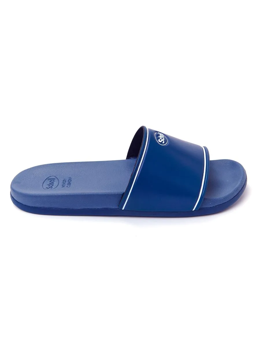 SCHOLL Navy Slide Sandals Unisex - Cent