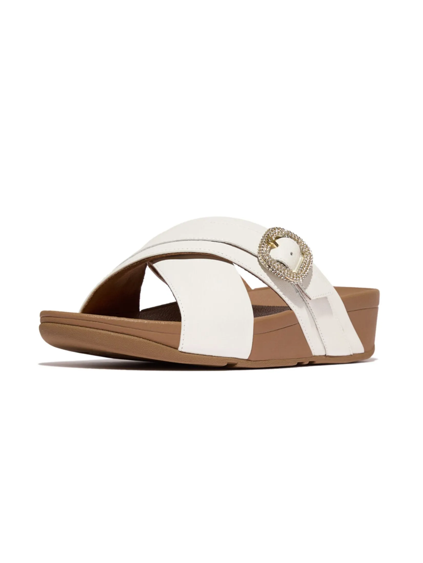 FitFlop™ WOMEN'S LULU CRYSTAL-BUCKLE CROSS WHITE