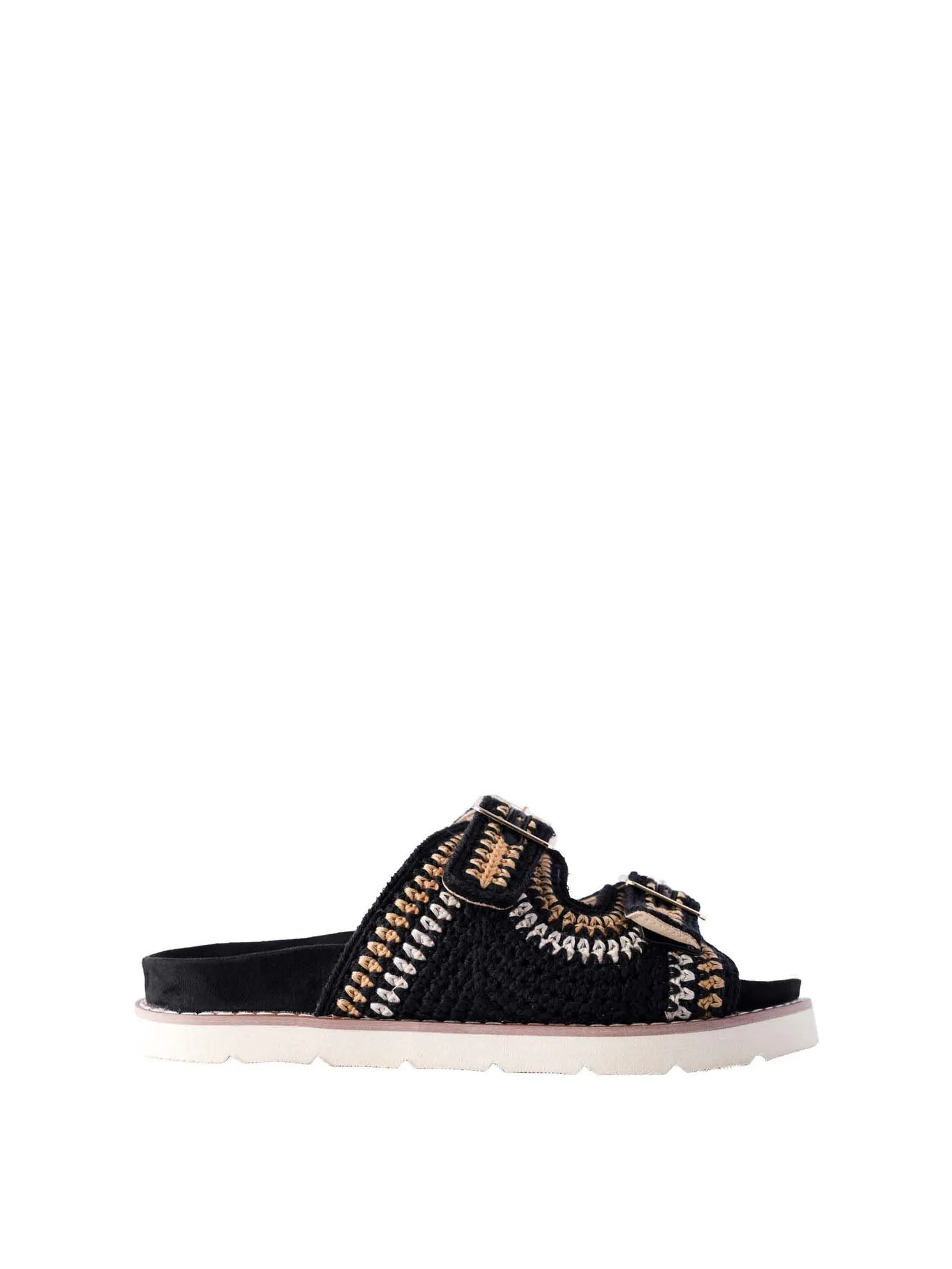 VILLAINS SF KENDRA Women's Platform Flat Sandals BLACK