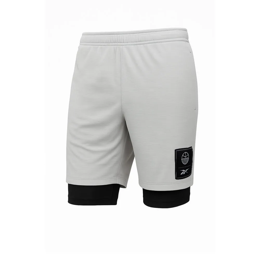 REEBOK ID Basketball 2-in-1 Men Training Shorts Grey - RE099AP251ENTH