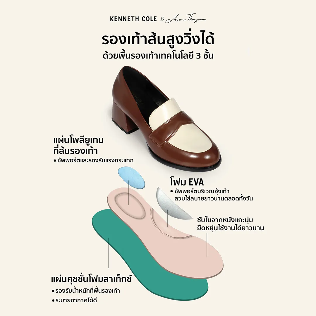 KENNETH COLE WOMEN HEELS ALINA LOAFER X ANNE THONGPRASOM /CHOCOLATE/CALF HAIR