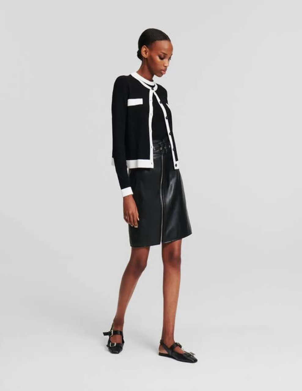 KARL LAGERFELD CLASSIC LSLV CARDIGAN BLACK