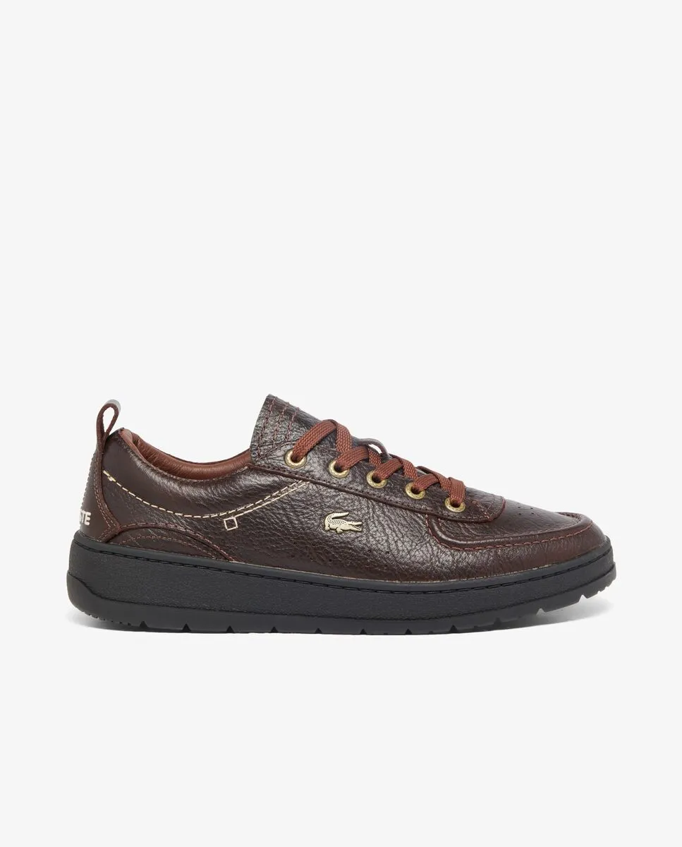 LACOSTE Men’s Umpire Leather Sneakers Brown Size - 10 UK