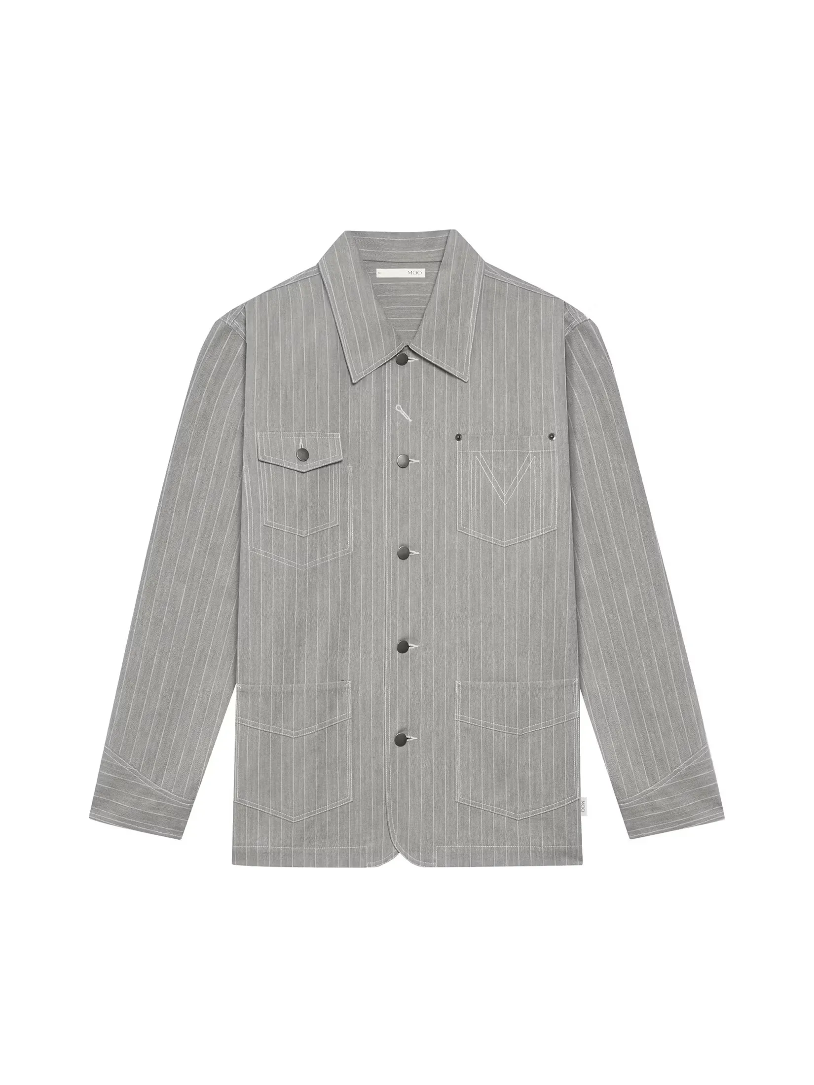 MOO [MOO 5/25] 
Signature Striped Jacket Gray