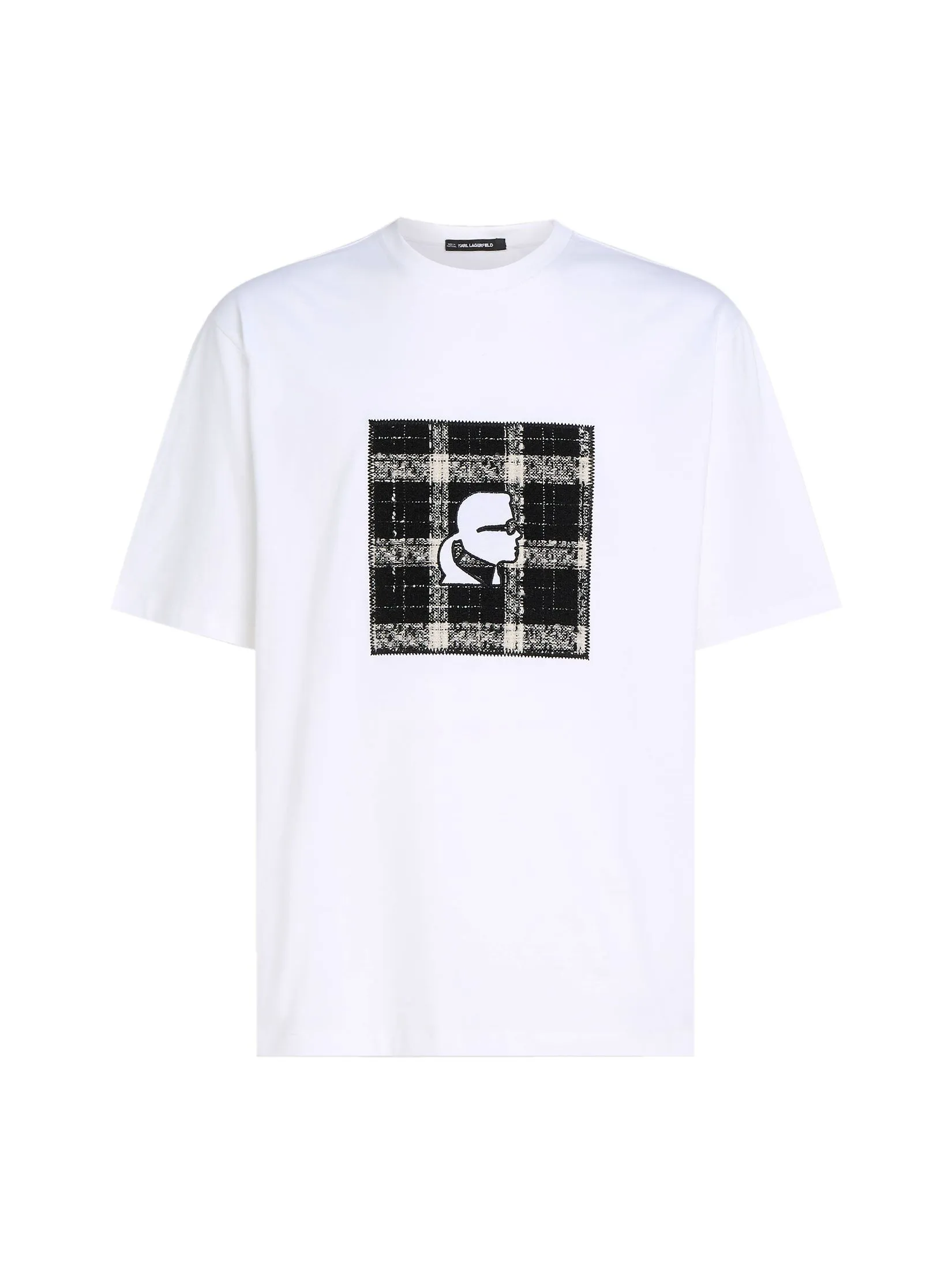 KARL LAGERFELD SEASONAL BOUCLE T-SHIRT WHITE