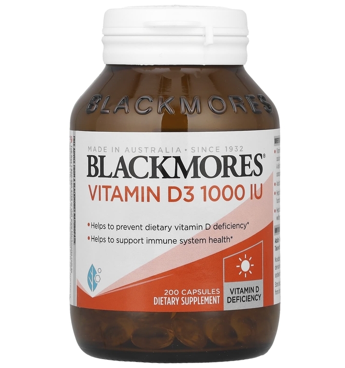 Витамин D3 в капсулах 25 мкг (1000 МЕ) Blackmores 60 или 200 шт