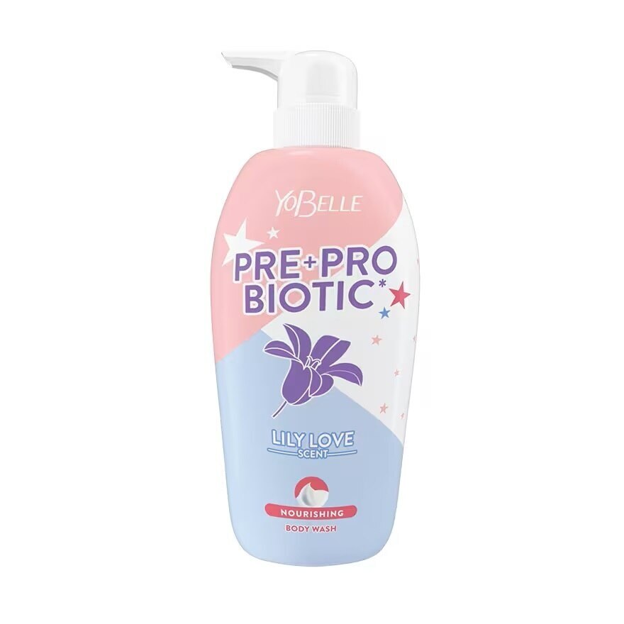 Yobelle Body Wash Pre Pro Biotic Lily Love 400 Ml. ครีมอาบน้ำ ฟองวิปครีม