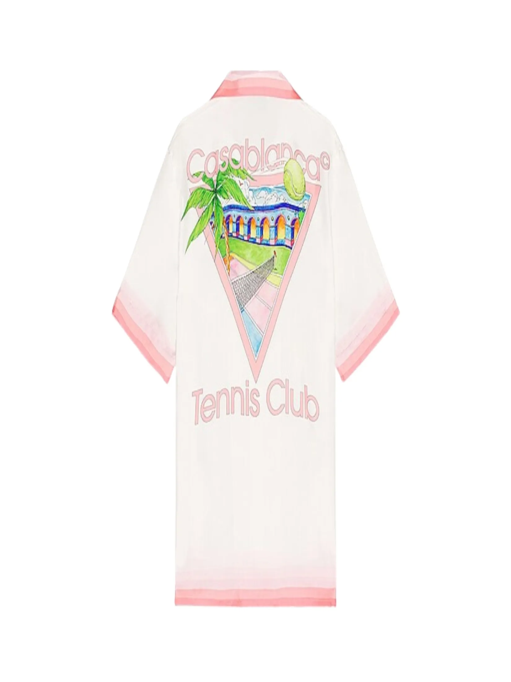 CASABLANCA CASABLANCA CUBAN COLLAR SHORT SLEEVE SHIRT IN TENNIS CLUB ICON