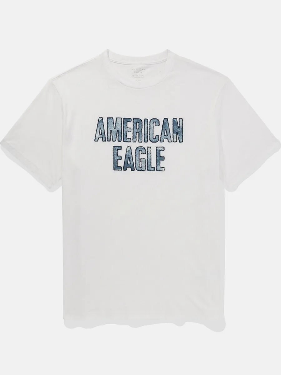 AMERICAN EAGLE MEN G SS INTL ELEVATED SET IN TEE- PC DYE + SERIOUSLY SOFT WASH 101 AIR WHITE