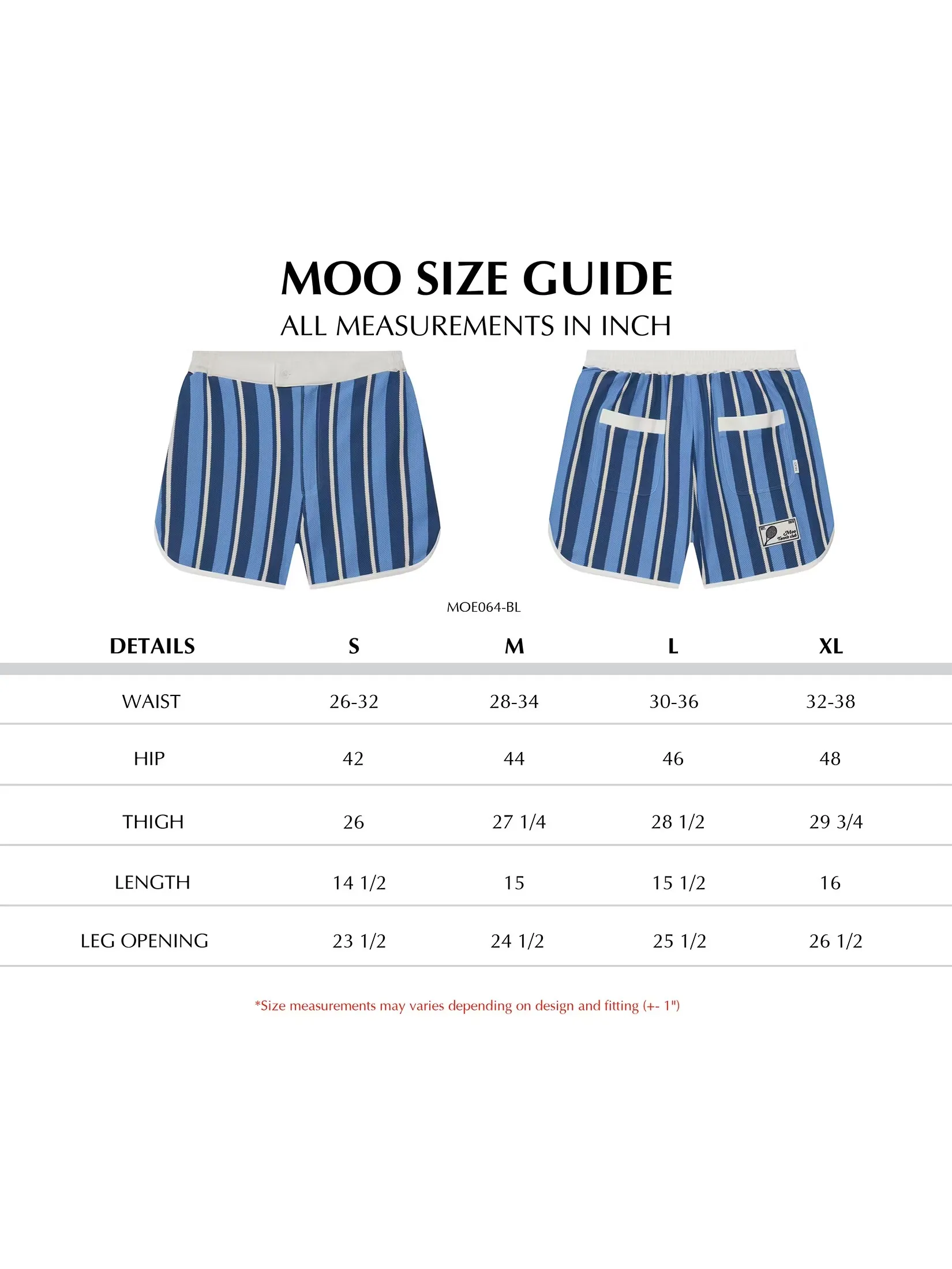 MOO [MOO 3/25]  Tennis Striped Knitted Shorts Blue