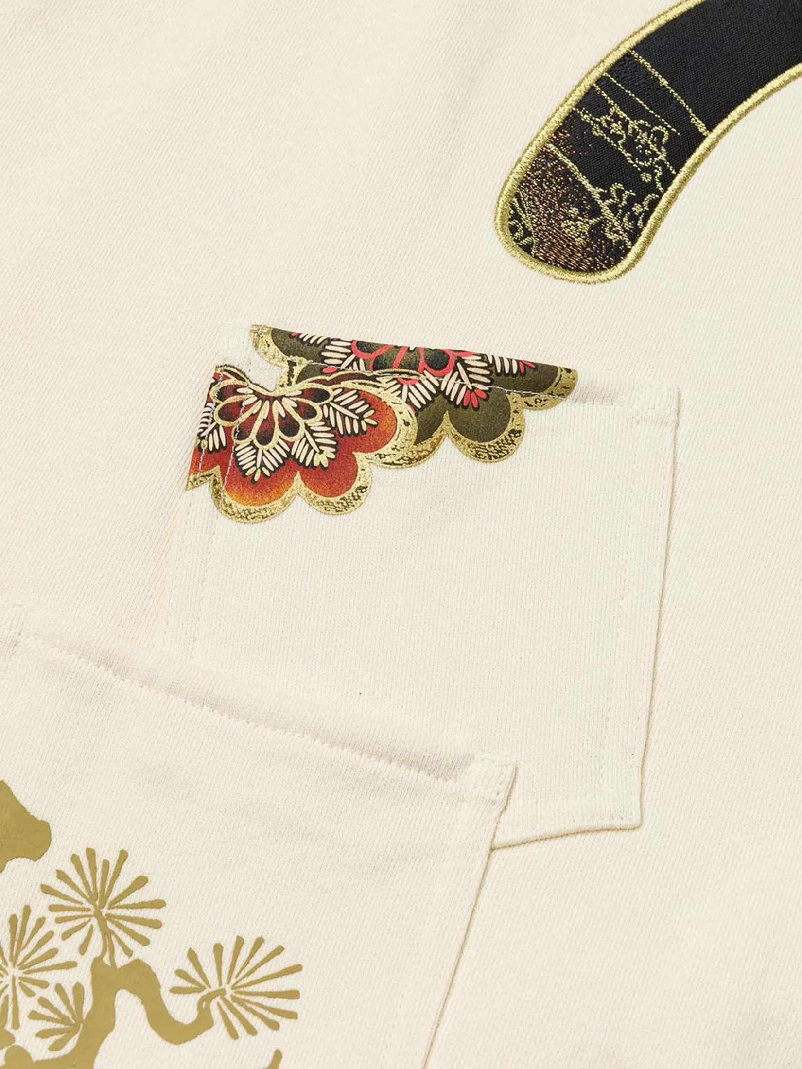 EVISU Men Sweatshirt Seagull Brocade Appliqué Relax Fit