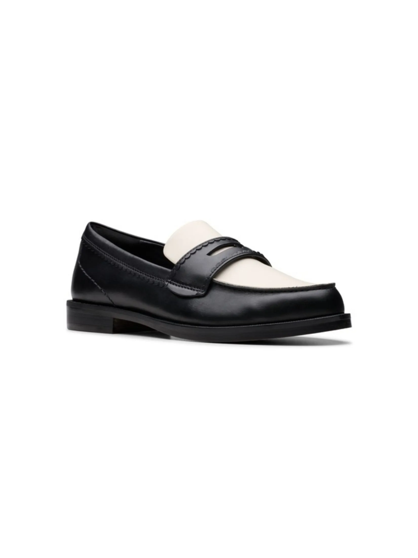 CLARKS Straven Edge Black Combination Leather Women’s Loafers
