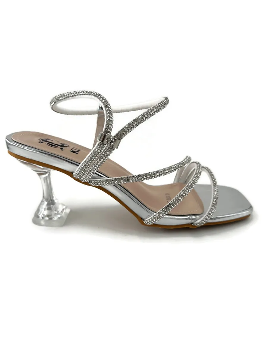 KLIN Silver KL1256 Slingback High Heels