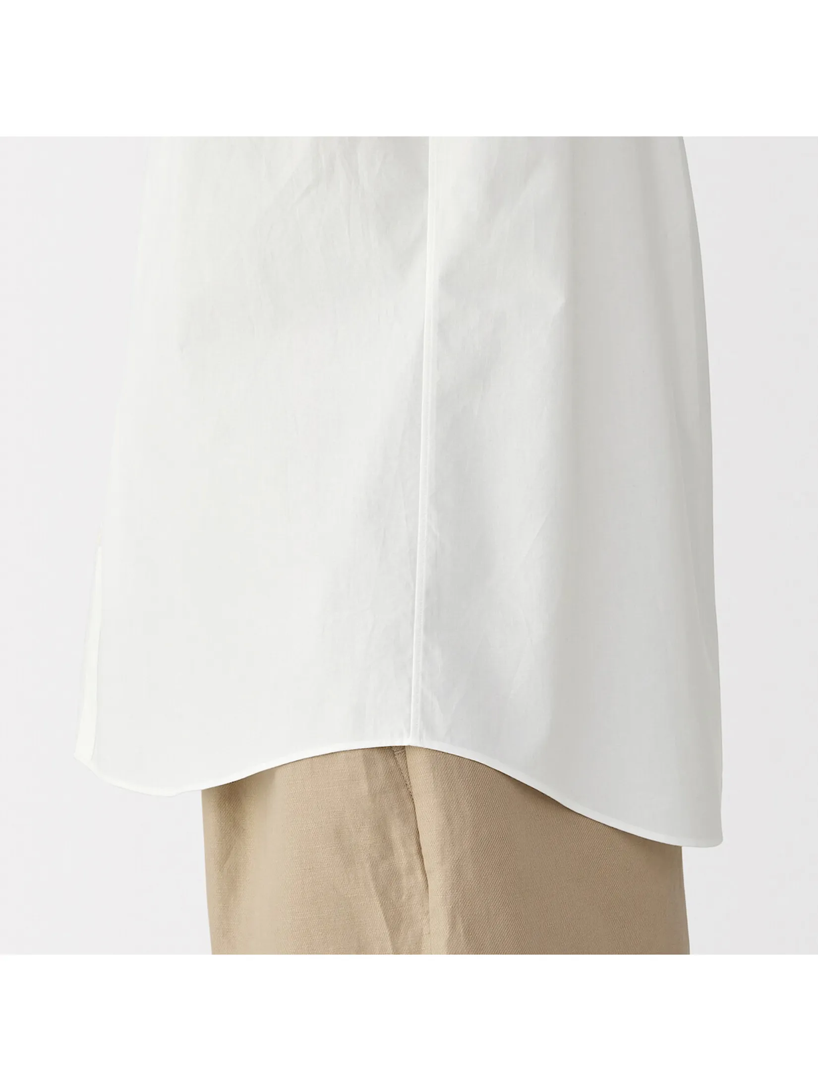 MUJI Men Shirt Short Sleeve Washed Broadcloth White