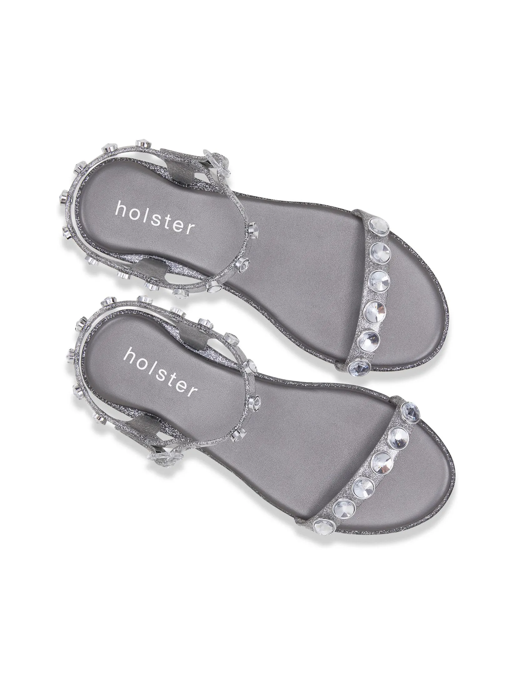 HOLSTER Women Sandals Halo Glitter Pewter