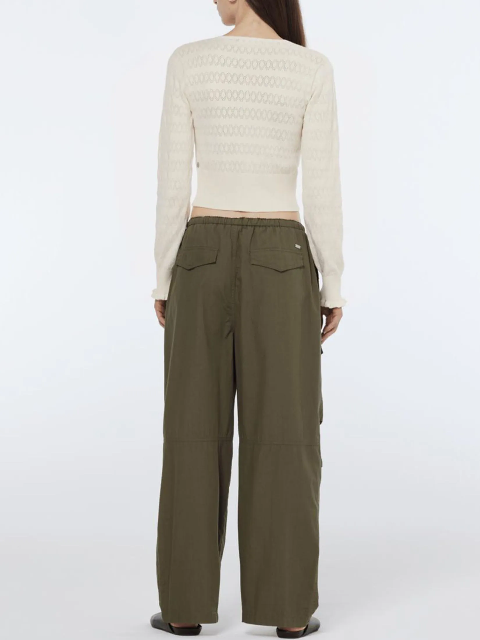 SCOTCH&SODA Women Cargo Pant Ivy Mid-Rise Wide-Leg Classic Green