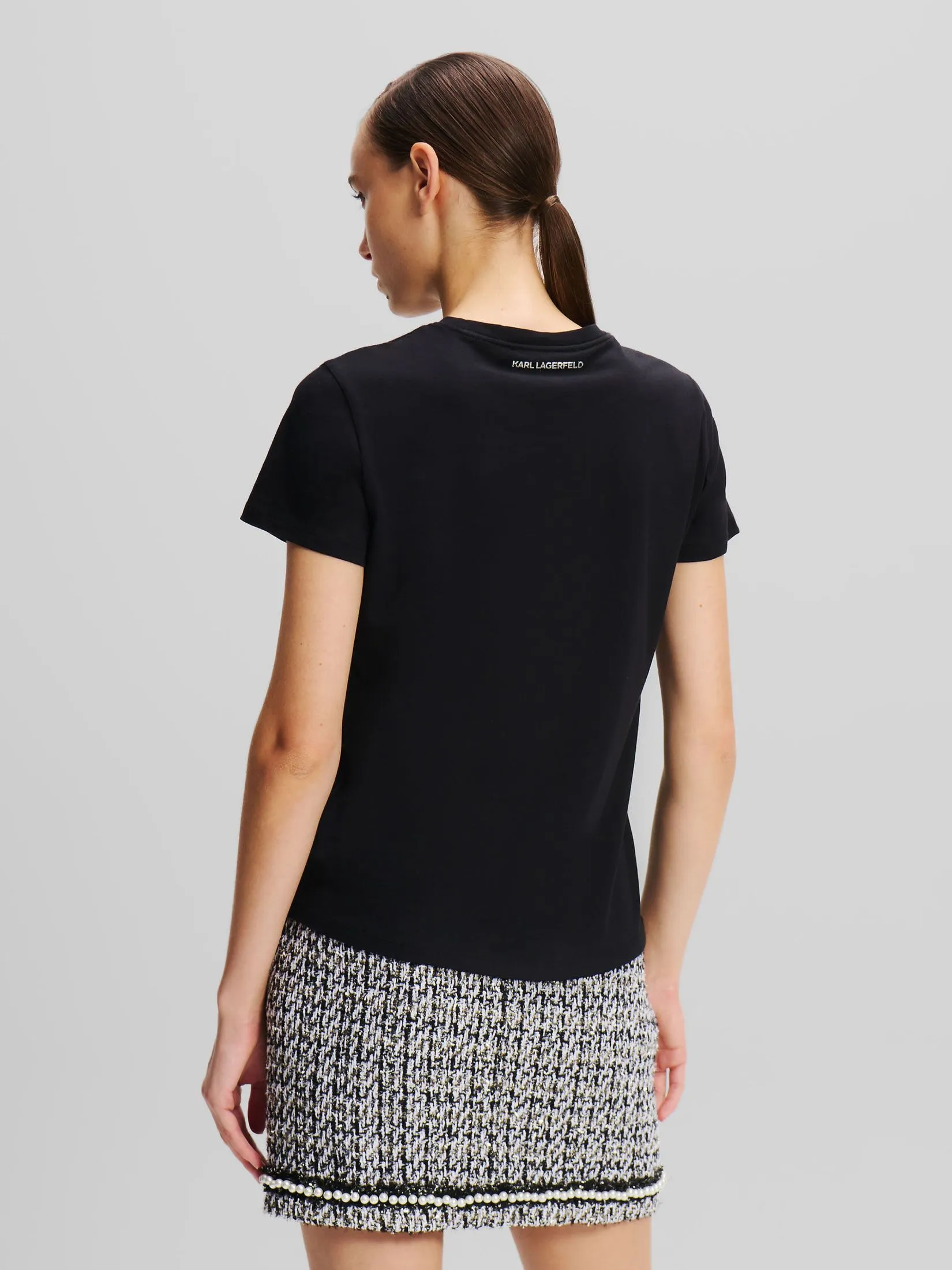 KARL LAGERFELD BOUCLE KARL SIGNATURE T-SHIRT BLACK