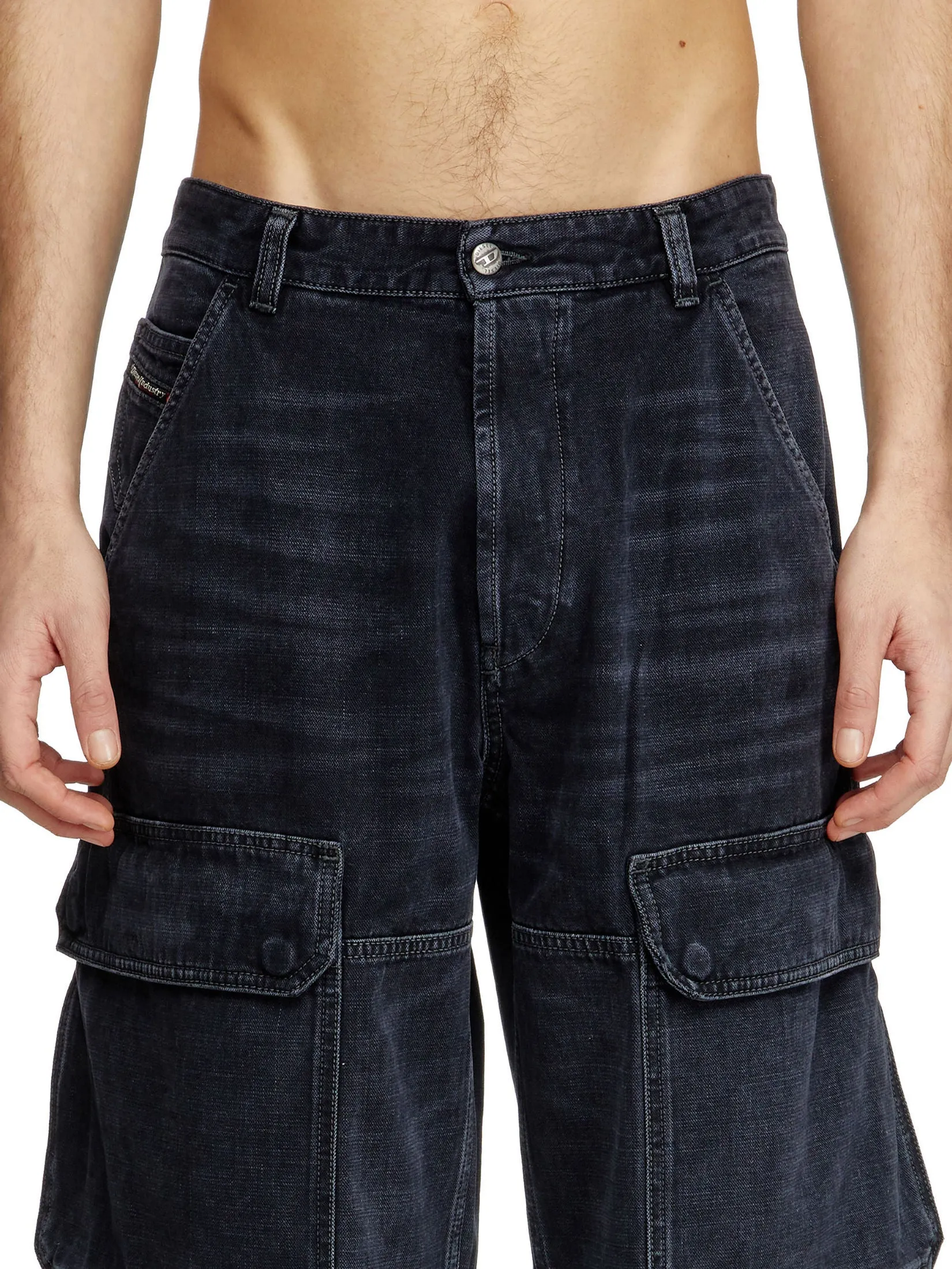 DIESEL Men Jeans Pants D-TOUCH-CARGO L.30 TROUSERS Black