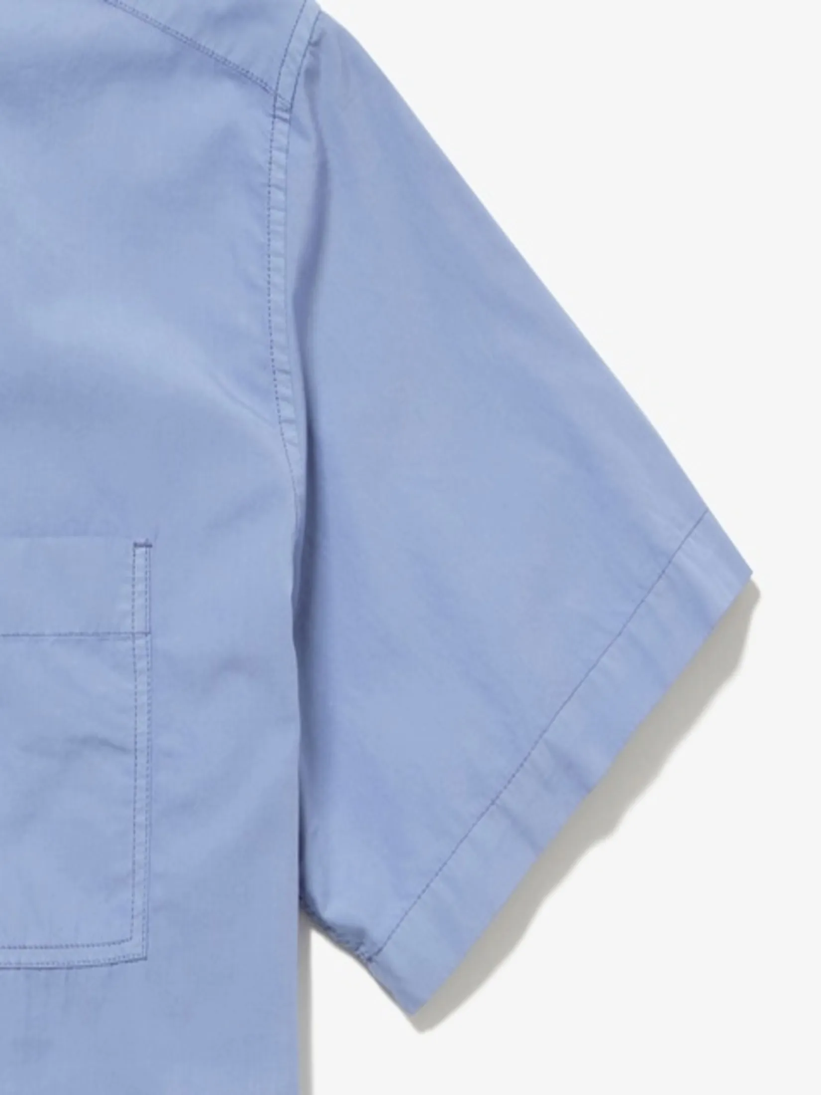 LACOSTE Relaxed Fit Natural Dyed Poplin Shirt Blue